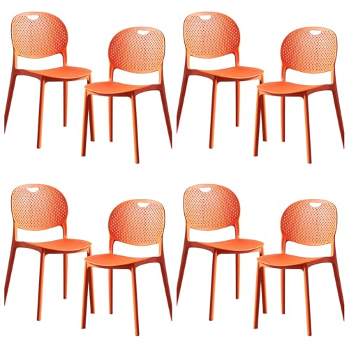 Image of Dream Furnishing - Set of 8 Stackable Dinning Chairs for Home Cafe Office Hotel for Indoor and Outdoor Patio (Orange Set 8)