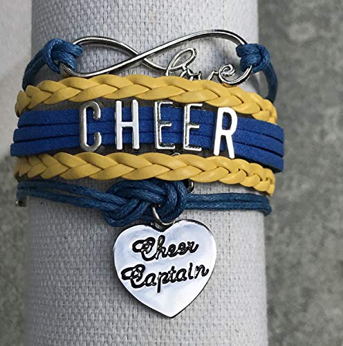 Image of Sportybella Cheer Captain Charm Bracelet- Girls Captain Cheerleading Bracelet- Cheer Jewelry for Cheerleader