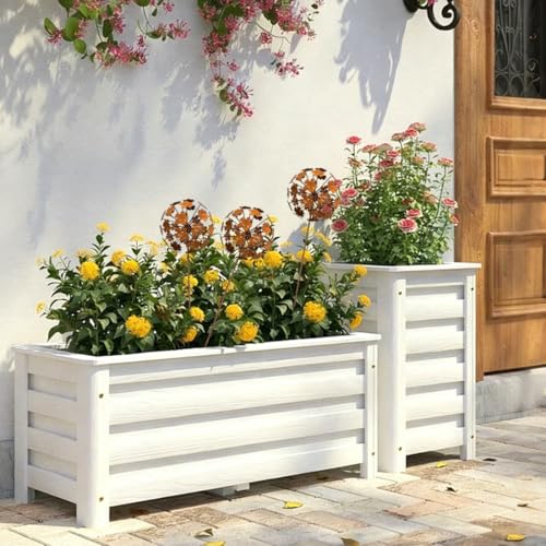 WRQIOO 2 Stück Gartenstecker Blume Rost, Metall Gartenstecker Naturrost, Rostdeko Gartendeko Metall Rost Flower Ball, Gartenkugeln für Garten, Terrasse, Balkon, Vorgarten & Außenbereich