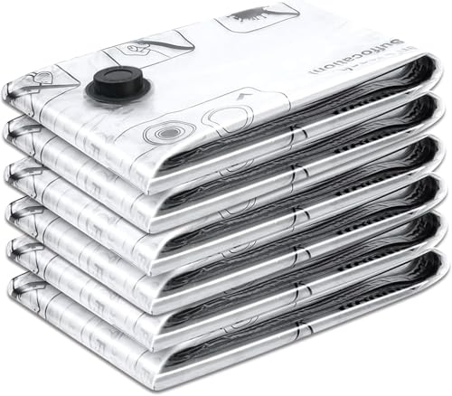 Sacchetti Sottovuoto 6 Pezzi Riutilizzabili (60x40 cm) per Conservazione -