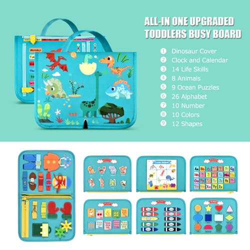 VISATOR Busy Board Montessori Toys For 3 4 5 6 7 8 Year Old Girls Boys Sensory Toys For Toddlers Preschool Educational Learning Toys Activity Board For Fine Motor Skills Kids Gifts Airplane Car Toys - Image 5