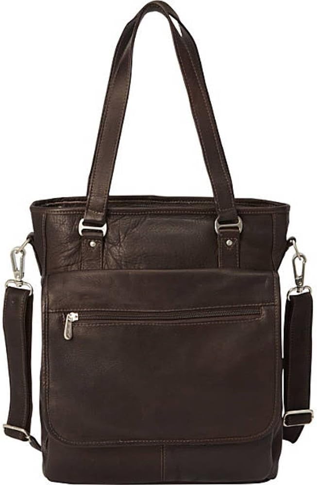 Piel Leather Laptop Tablet Carry-All Tote, Black, One Size
