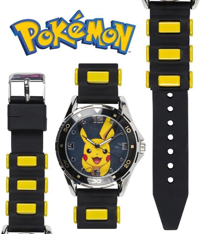 ተመለስ view of Accutime Kids Pokemon Pikachu Analog Quartz Watch showing battery information