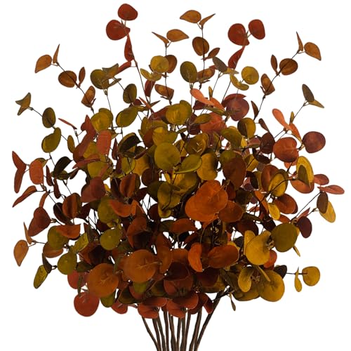 Ruidazon 12 Pcs Artificial Fall Eucalyptus Stems, 27 Inch by Ruidazon - Used condition - US$29.59