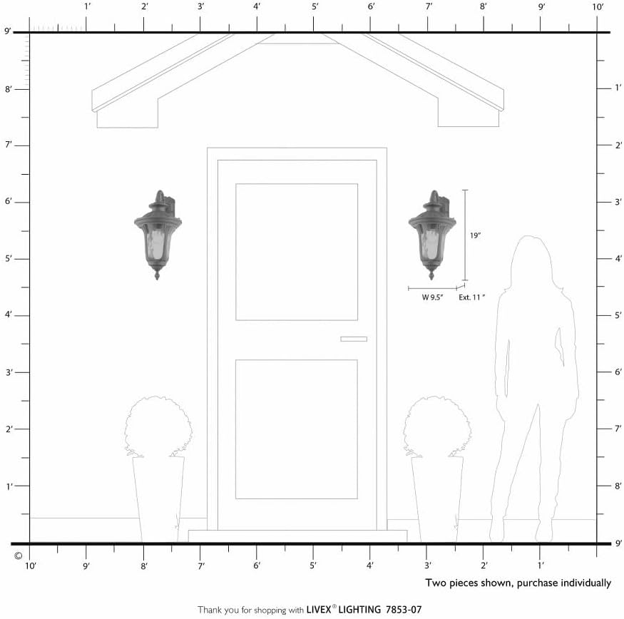 Livex Lighting 7853-07 Oxford 1 Light Outdoor Wall Lantern, Bronze