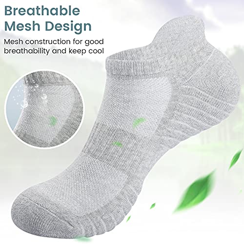 Image of TANSTC Athletic Running Ankle Socks,6Pairs Cushioned Low Cut Anti-Blister Tab Sports Sock Men Women