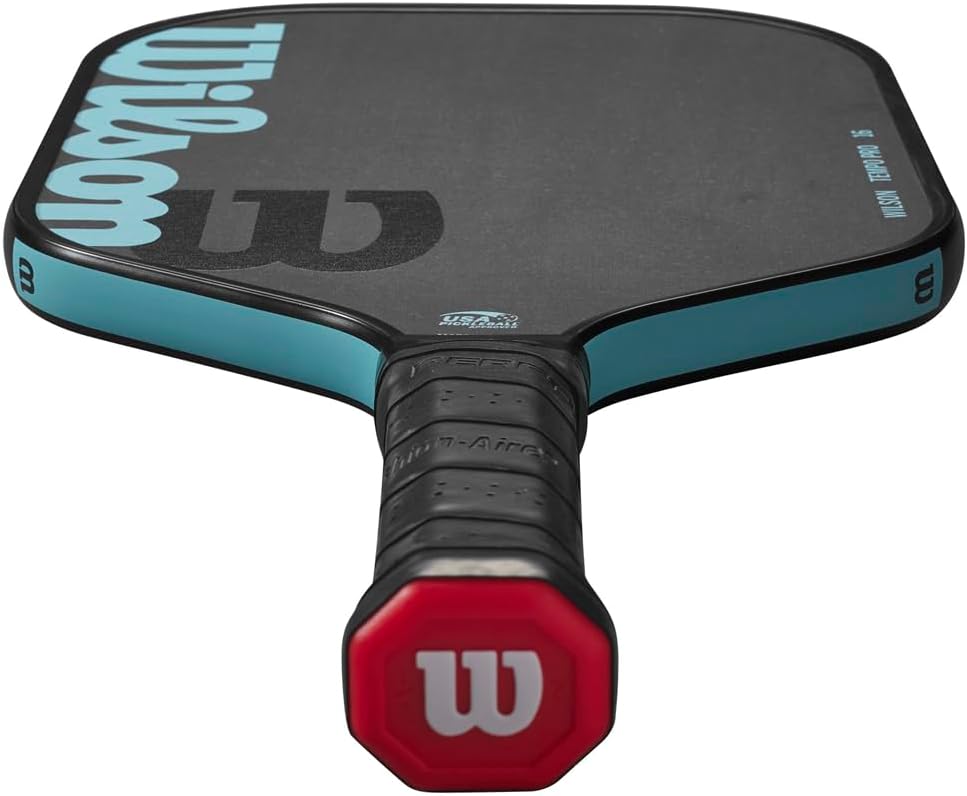 WILSON Tempo Series 16mm Pickleball Paddles - Grip Size 2-4 1/4", Black/Blue
