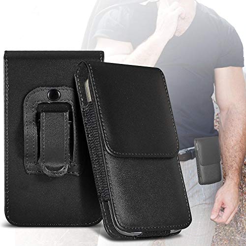 Preisvergleich Produktbild ONX3 Schwarz vertikale Tasche Kunstleder gürtel Handy Tasche case Abdeckung mit magnetverschluss kompatibel mit HomTom H10