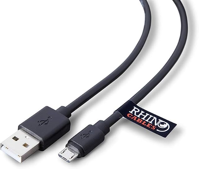 rhinocables USB v 2.0 A to USB Micro Type B High Speed Charger Cable Lead USB Micro Devices, Peripherals, Android Smartphones, Mobile Phones, Tablets, Digital Cameras 3m / 300cm (Black)
