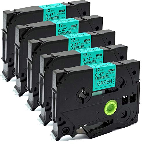 Neouza 5Pk Compatible With Brother P-Touch Laminated Tze Tz Label Tape Cartridge 12Mmx8M (Tze-731 Black On Green) #TOP15