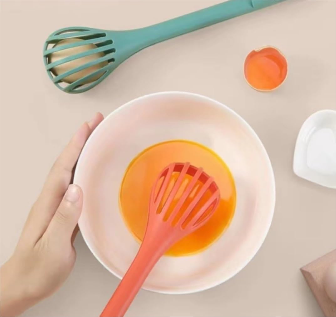 Varillas de Batir para Cocinar Batidor De Huevos Con Clip For Alimentos Dos En Uno, Mezclador Multifunción For Cocinar, Herramienta De Plástico Manual Con Clip For Pan Huevos, Espumar, Batir(Grün)