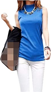 Coolred Womens Turtle Neck Sleeveless Cotton T-shirts Summer Tank Top Shirts