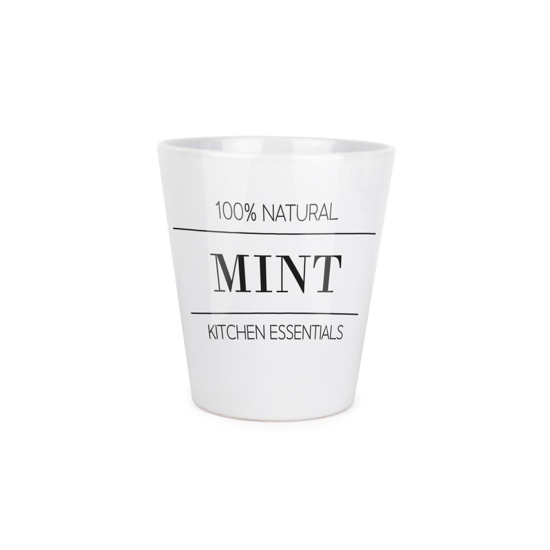 Purely Home Minimalist Mint Plant Pot, Cooking Ingredients Small Ceramic Indoor Plant Pot with Drainage Hole