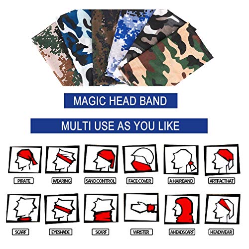 Image of 6-Pack Balaclava Face Mask for Men & Women - UV Protection Neck Gaiter, Multi-Use Cycling Mask & Breathable Headband