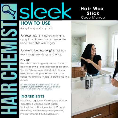 Hair Chemist SLEEK Hair Wax Stick Coco Mango 1.76 oz miniatura 6