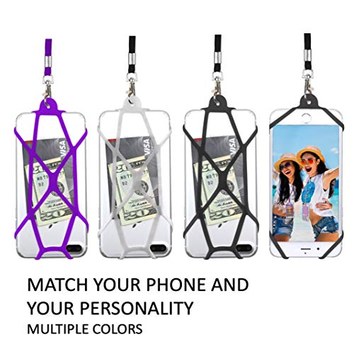 Gear Beast Universal Cell Phone Lanyard - Silicone Cell Phone Holder For Walking W/Neck ﻿Strap, Clear #TOP6