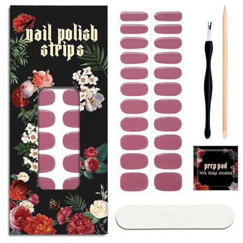 ruyeefam Nail Polish Strips - 22 Pcs Salon Quality Gel Nail Stickers - Long Lasting Wraps (Drama...
