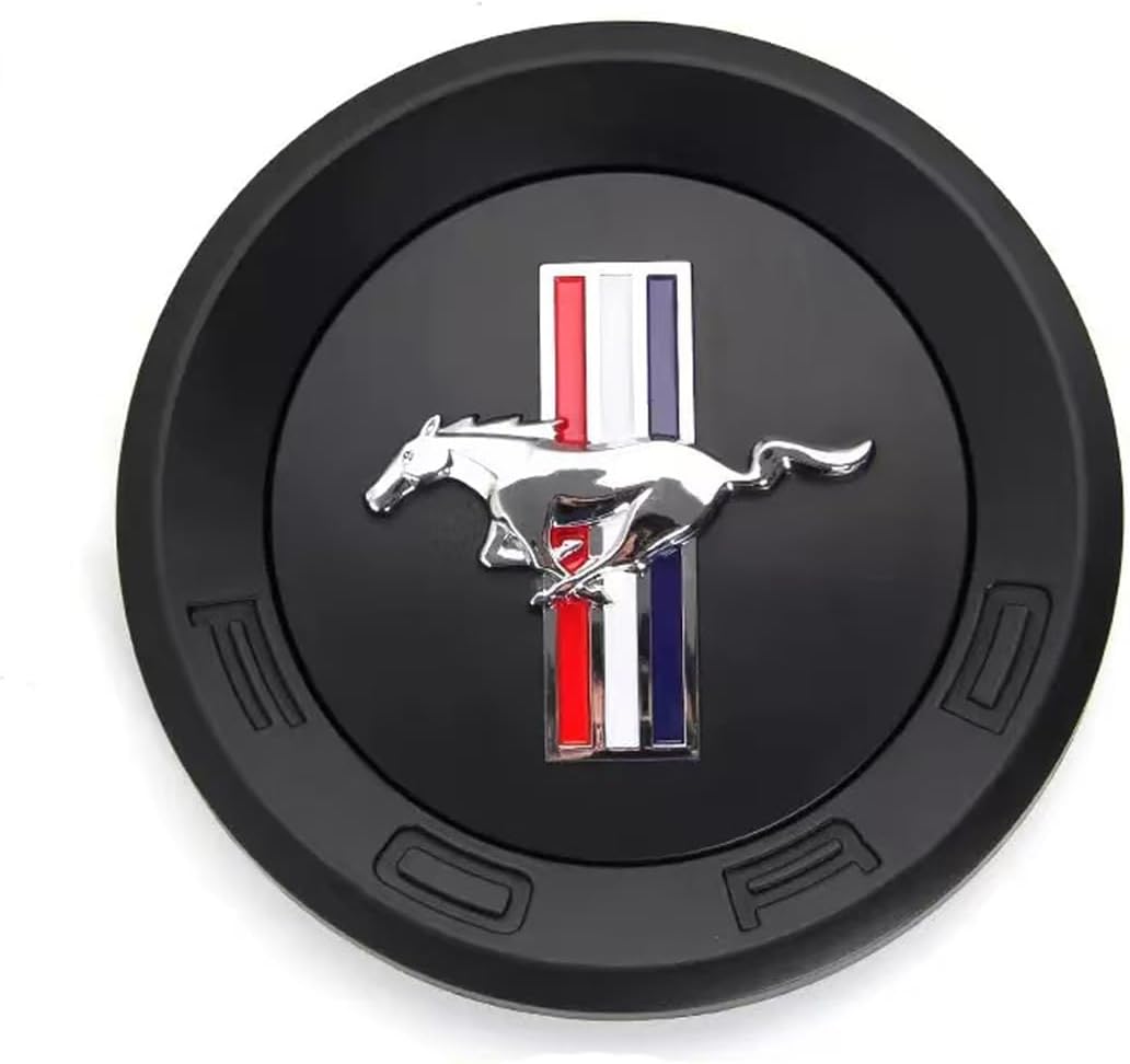 5.91 Inch Fit Mustang Rear Emblem Trunk Emblem Rear Letter Sticker Fender Decal Compatible with Mustang GT 5.0 Roush Accessories (Tri Color Black)