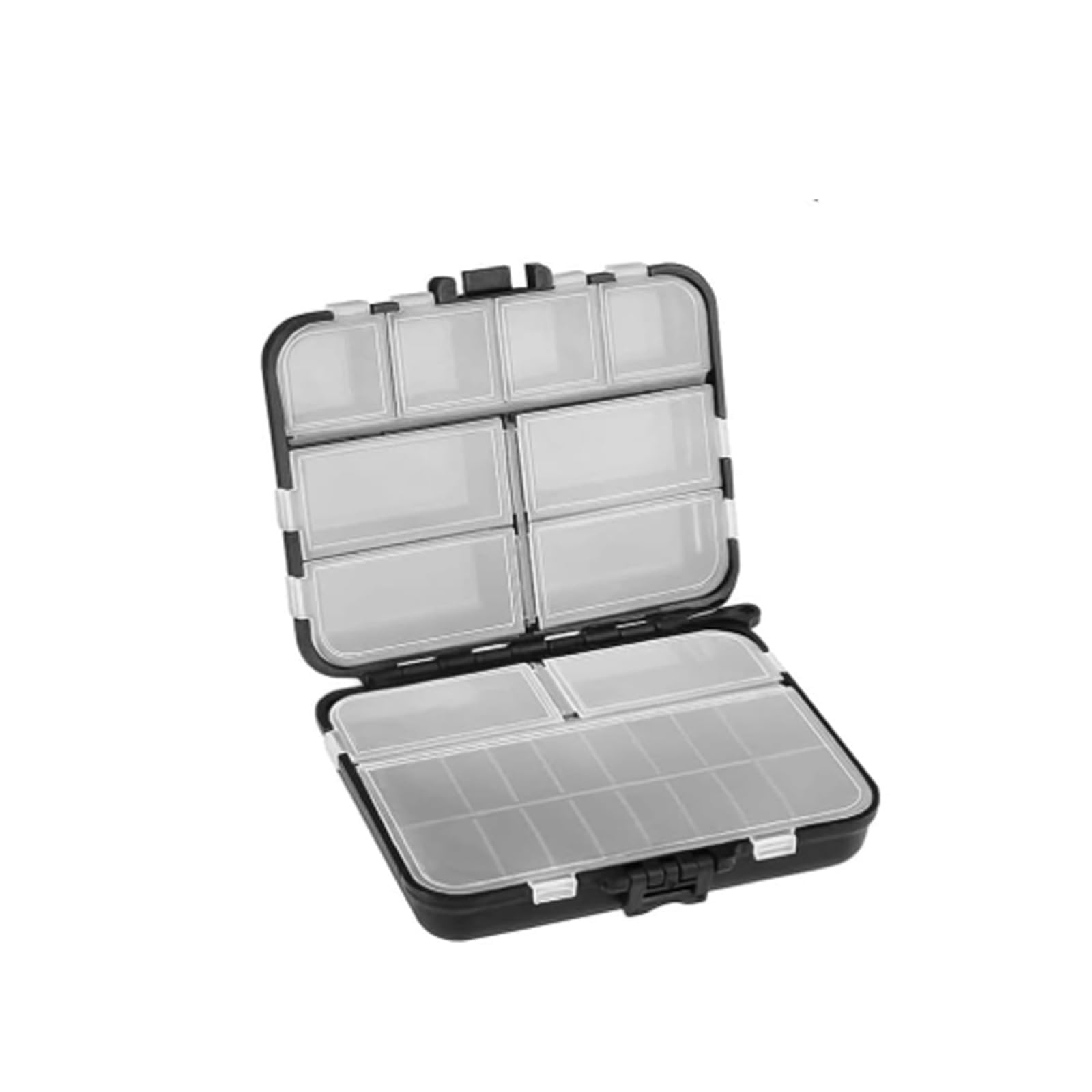 ANDARS Scatola per esca con 12 scomparti, 12 x 9,5 x 3,5 cm, con cinturino regolabile, per esche e accessori