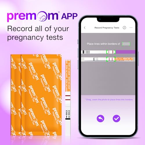 premom pregnancy test strips- 30 pack early detection pregnancy test kit powered by premom ovulation predictor ios and android app