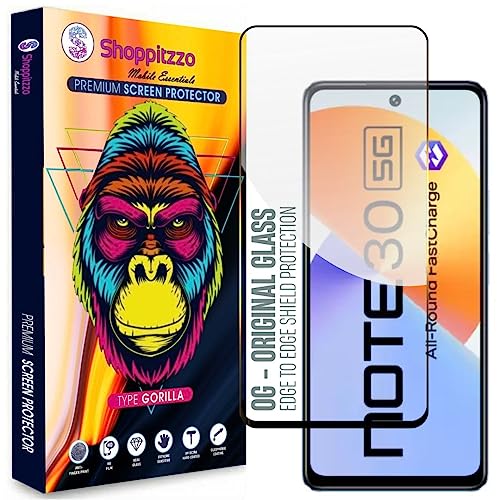 Image of Military Grade-Gorilla Tempered Glass Screen Protector-with 100% Fingerprint Sensor Working-Edge to Edge Full Screen Coverage-9H Hardness-With Easy Installation Kit-Black(Pack Of 1)-Compatible With Infinix Hot 30 5G|Note 30 5G |Hot 11S |Zero 5G|Zero 8|Techno Camon 17 pro|Camon 18|Camon 18 P|Camon 19|Camon 19 Pro|Camon 19 Neo (6.78 Inch)