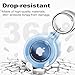 Foweroty IPX8 Waterproof Airtag Holder, Apple Airtags with Keychain, Air Tag Case for Luggage, Dog Collar, Keys, Anti-Scratch Full Body Protective Air Tags Holder（Green+Blue）