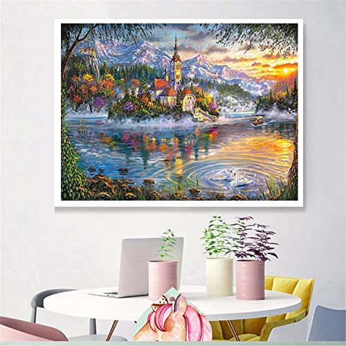 Broderie Diamant Château de Montagne Grand Format Qualité - 3