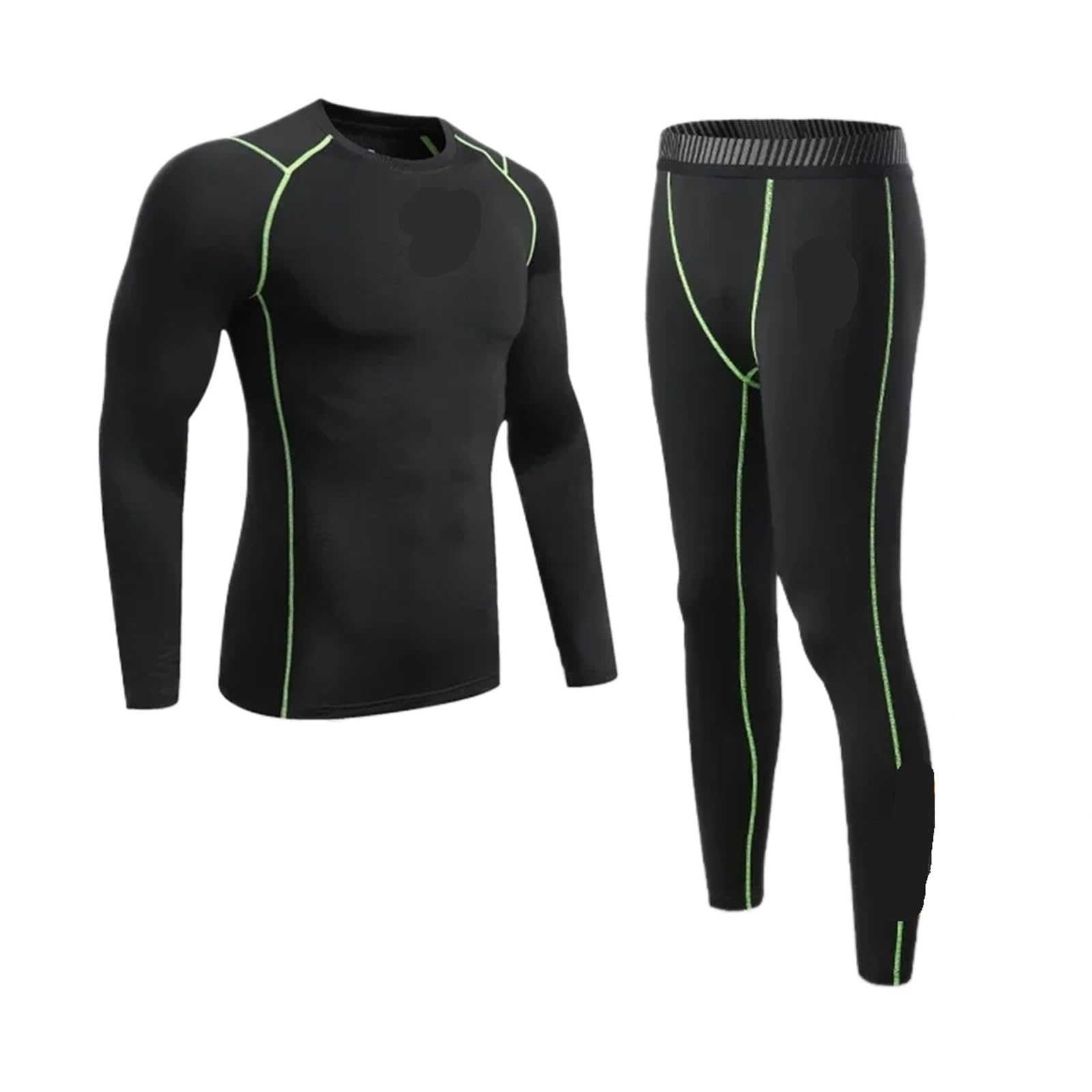 Conjuntos Térmicos Para Hombre Traje deportivo de invierno for hombre, ropa interior térmica de esquí de secado rápido, conjunto de compresión, mallas térmicas de felpa cálidas, color negro Para El Ru