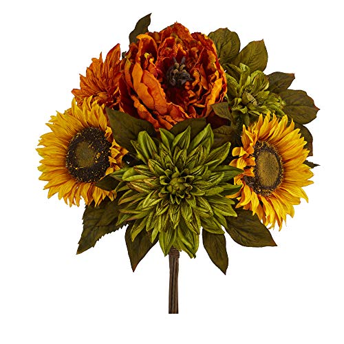 Nearly Natural 16in. Peony, Dahlia and Sunflower...
