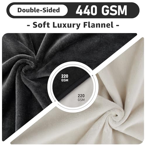 Image of LOOBANI Waterproof Blanket for Bed: Reversible Soft Flannel Twin Bed Blanket 60 inch x 80 inch, Leakproof Throw Spill-Proof Dog Pet Blanket for Couch, Sofa Protect, Movie Time, Camping, Travel, Black & Beige