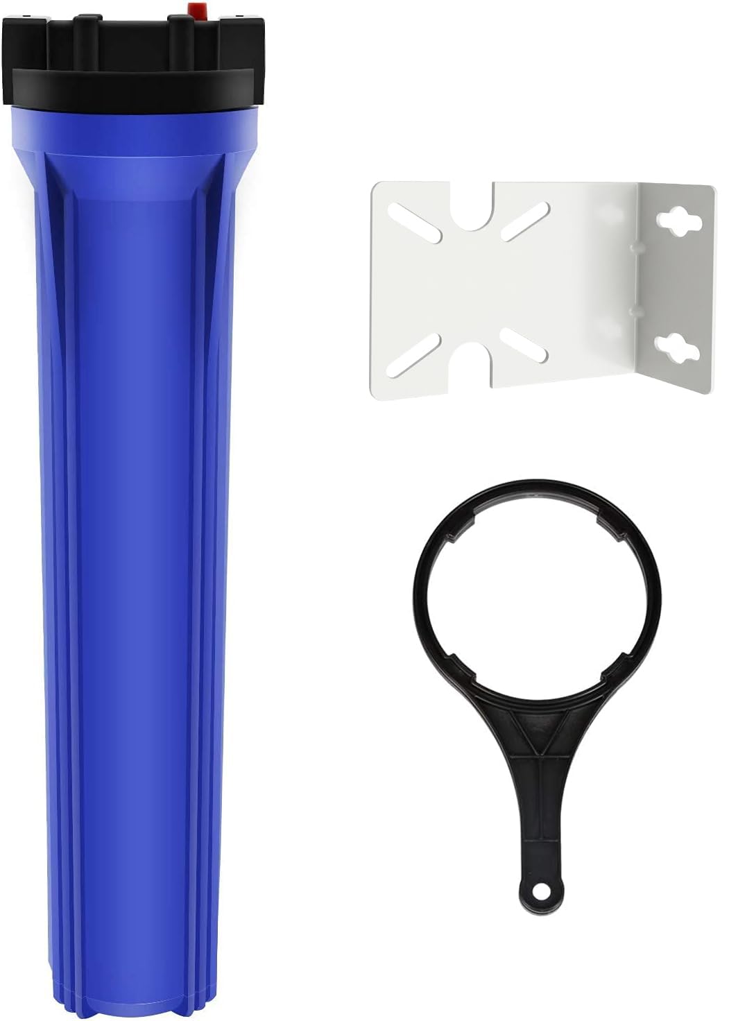 Geekpure Boîtier de filtre à eau pour toute la maison de couleur bleue – Convient pour les filtres de 6,3 x 50,8 cm – Port en plastique NPT d'entrée/sortie de 1,9 cm