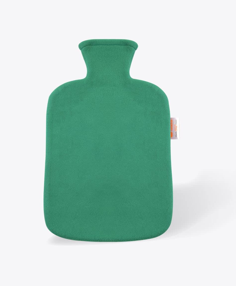 Coronation Hot Water Bag (Large) with Plain Premium Soft Fleece Cover | Green | 2 Liters Capacity | Premium Feel Bag | Great for Cramps, Pain Relief & Cozy Nights | Feet and Bed Warmer for Adults, Kids-image-24