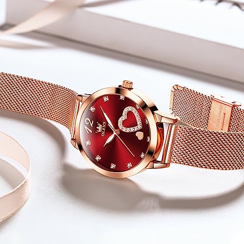 Image of OLEVS Women Watches Business Dress Female Ladies for Small Wrist Watch Gold Silver Tone Stainless Steel Band Analog Simple Day Date Waterproof Lady Watches
