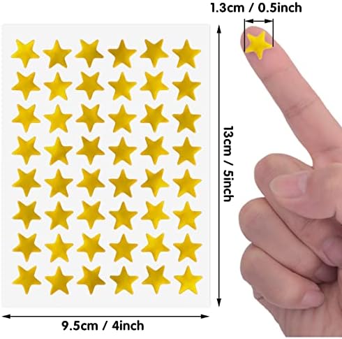 Prasacco 1440 Counts Small Gold Foil Star Stickers, Gold Star Stickers for Kids Reward Students Teachers, 0.5" Diameter Gold Stars Stickers