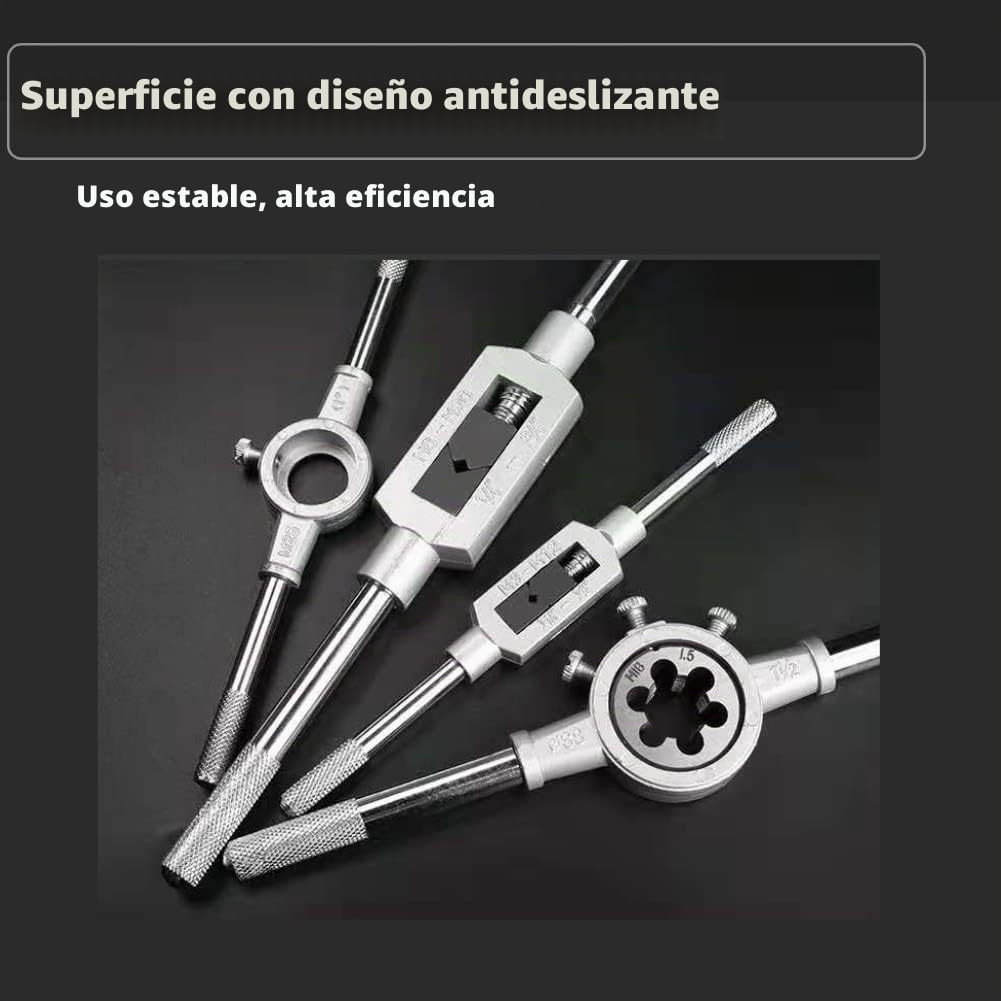 Juego de Terrajas y Machos, Herramientas para Roscar Métrica M2-M18 110 piezas Juego de Roscas y Troqueles de Combinación, para Cortar Roscas Externas Internas