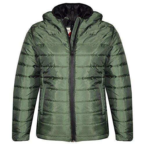 A2Z 4 Kids Boys Padded Puffer Jacket Quilted Warm Coat - Boys Jacket 425 Olive 9-10_
