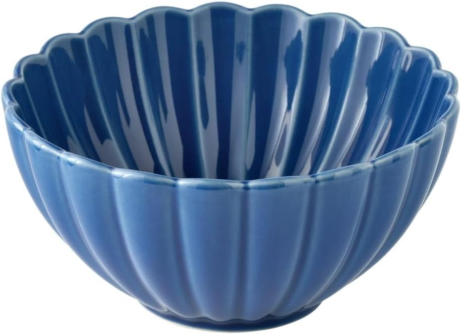 Scalloped Stoneware Cereal Bowl – Blue