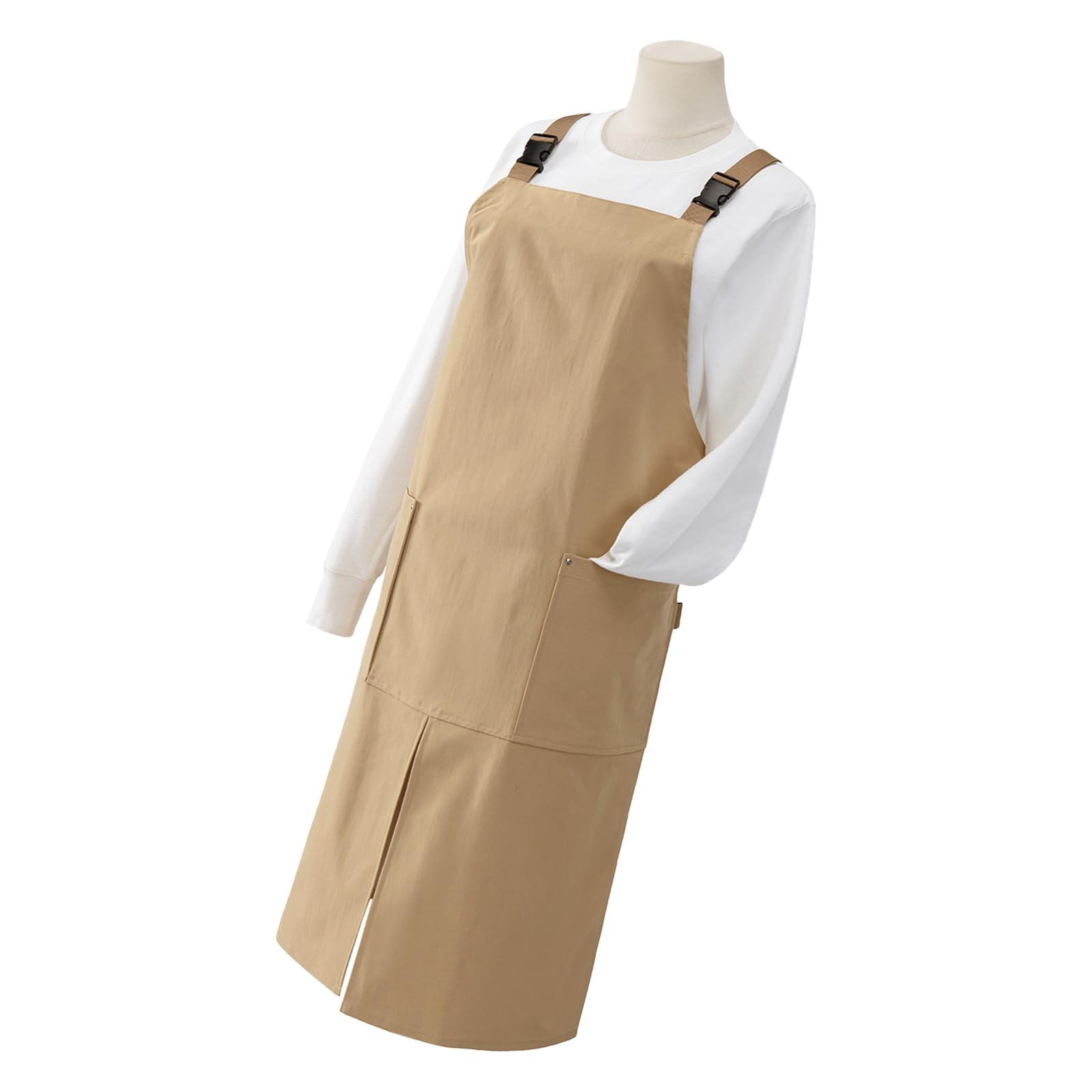 Delantal de lona impermeable con correas ajustables para el cuello y la cintura, bolsillos delanteros grandes para teléfonos de herramientas