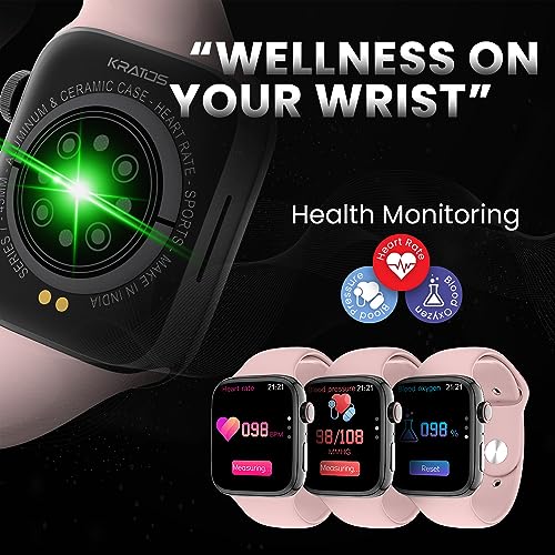 Image of Kratos SW15 Smart Watch for Men and Women with Bluetooth Calling, 1.85 inch HD Display, IP67 Water Resistant, Long Battery Life, 25+ Sport Modes,SpO2 & Health Monitoring, Smart Watch with 200+ Watch Face