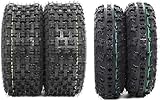 Set of 4 ATV UTV Tires - 21x7-10 Front & 20x10-9 Rear 4Ply Tubeless Mud Sand Snow Rock Knobby Sport Tires