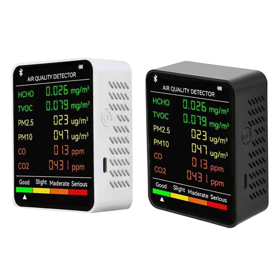 DREAWOO PM2.5 PM10 HCHO TVOC`6 in 1 C02`Meter CO2 Multifunctional Air`Quality Tester New