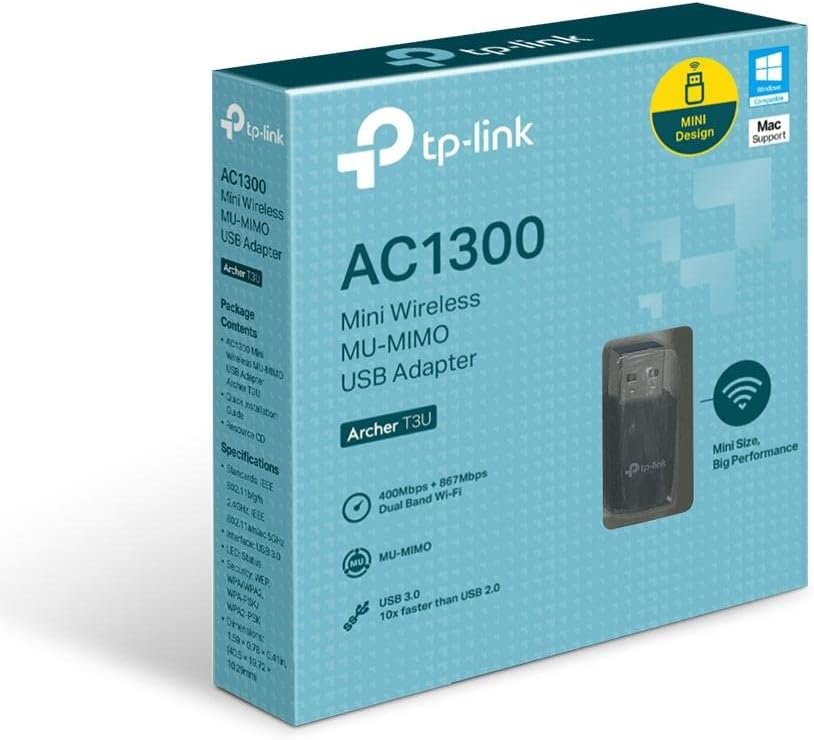 TP-Link AC1300 USB WiFi Adapter(Archer T3U)- 2.4G/5G Dual Band Wireless Network Adapter for PC Desktop, MU-MIMO WiFi Dongle, USB 3.0, Supports Windows 11, 10, 8.1, 8, 7, XP/Mac OS X 10.9-10.14 - Image 4