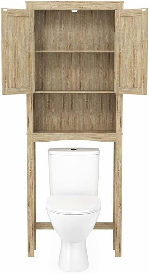 VIDI Wooden Rack Toilet Cabinet Organizer Shelving Kitchen Storage Bathroom Space-Saving Shelf Clean Finish Holder