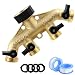Jansamn 4 Way Brass Garden Hose Splitter Heavy Duty Garden Tap Hose Adapter Nozzle Switcher Connector with 4 Shut-Off Valves for Garden Irrigation Watering (American Thread 3/4)