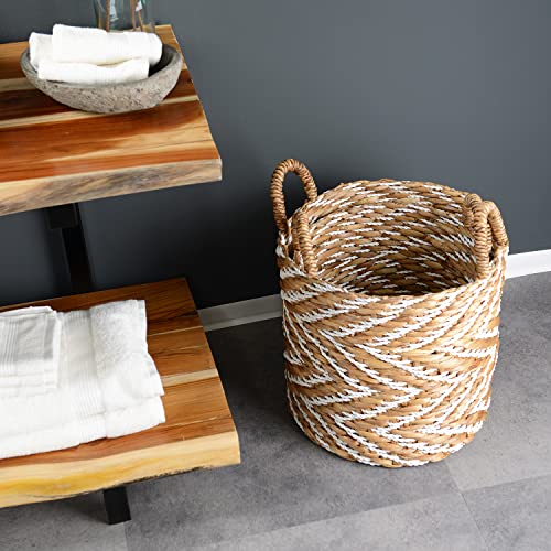 wohnfreuden Hana Panier de rangement en jacinthe d'eau Blanc naturel Différentes tailles