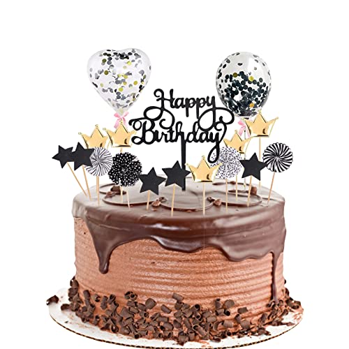 Happy Birthday 70. Geburtstag Kuchen-Deko – Roségold, Glitzernd, Inkl. Ballons & Konfetti