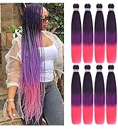 Braiding Hair Pre Stretched 36 Inches 8 Packs Synthetic Fiber Crochet Twist Braids Yaki texture B...