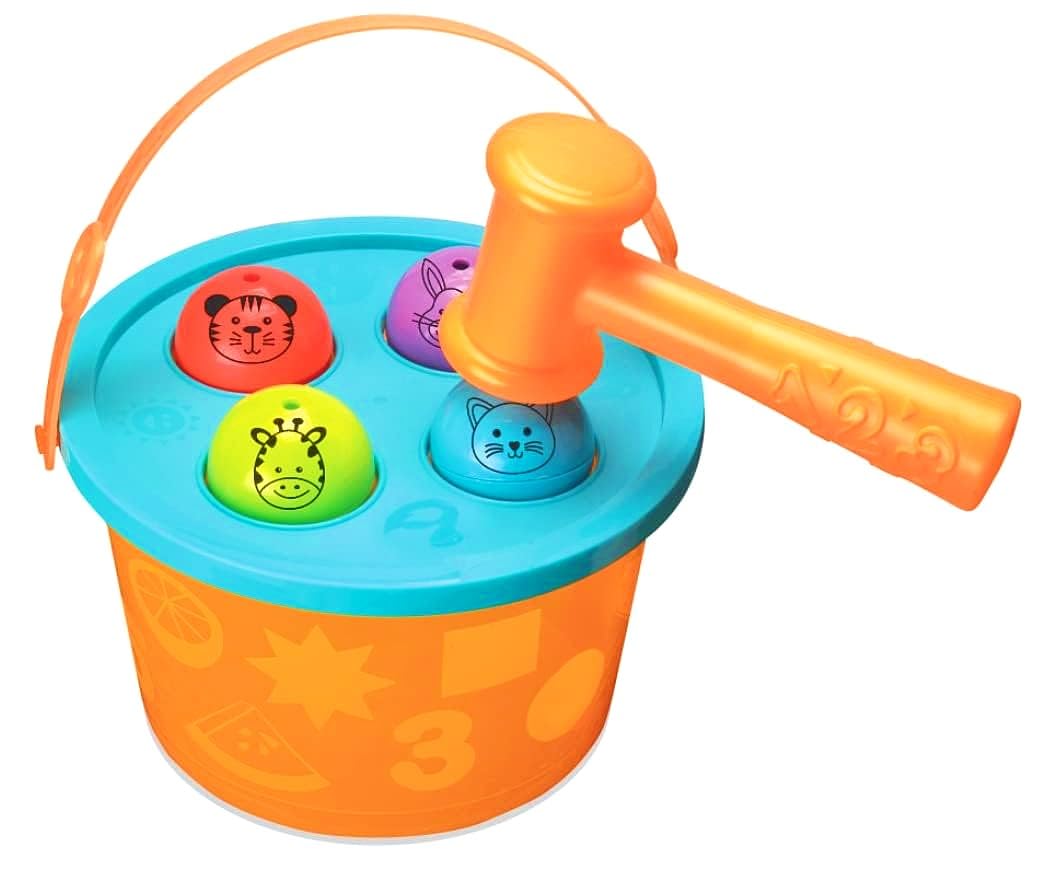 Hammering Fun - 4 Balls & 1 Basket Knock Pounding,Hammering Ball Game, Fine Motor and Dexterity Skills Early Educational Montessori Toy Set for 1-3 Years Kids - Multicolor (B0C1GC7G7M) Amazon Price History, Amazon Price Tracker