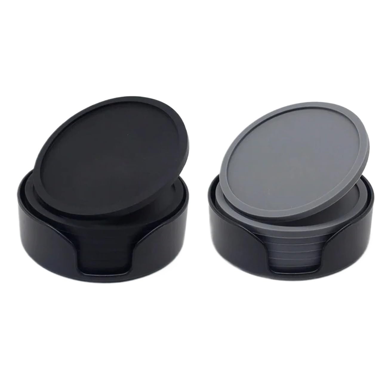 Coaster 6/12Pcs 10cm Silicone Coaster For Drinks Cup Set Bottom(2-12PcsGrey)