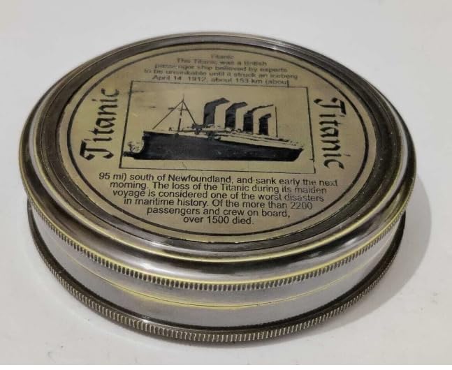 Brújula Náutica Vintage de Latón con Tapa Estilo Antiguo miniatura 3
